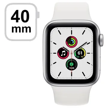 Apple Watch SE GPS MYDM2FD/A - 40mm, White Sport Band - Silver