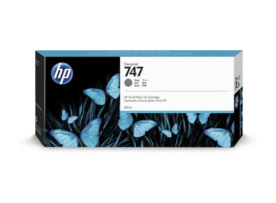 HP 747 Gray Original Designjet Ink Cartridge - Standard Yield 300ml - P2V86A