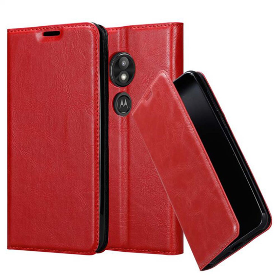 (APPLE RED) Cadorabo Case for Motorola MOTO E5 PLAY Cover Book Wallet Protection PU Leather Flip Magnetic Etui