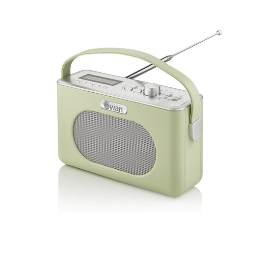 Swan Retro DAB Bluetooth Radio Portable 3W Stereo Audio LCD Display Alarm Clock - Green