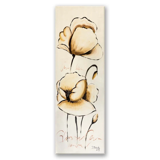 Canvas Print Beige Flowers As Painted