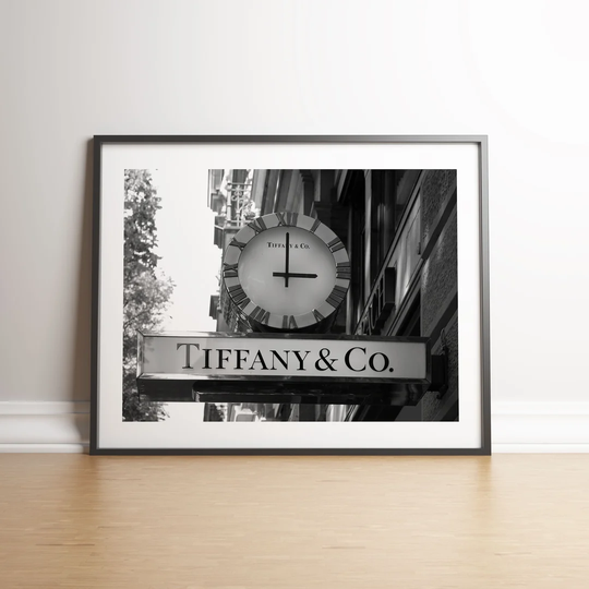 Tiffany and Co Clock Store Sign Zurich by Vouvart - Picture Frame Photograph