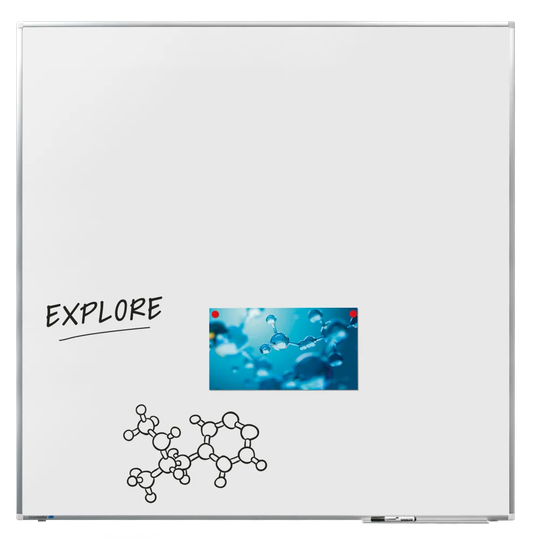 Wall Mounted Magnetic Whiteboard 120cm H x 120cm W