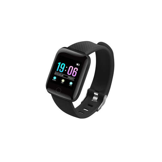 1.3'' Color Screen IP67 Waterproof Smart Watch Heart Rate Blood Pressure Monitor Remote Camera Find Phone Fitness Sports Bracelet BLACK
