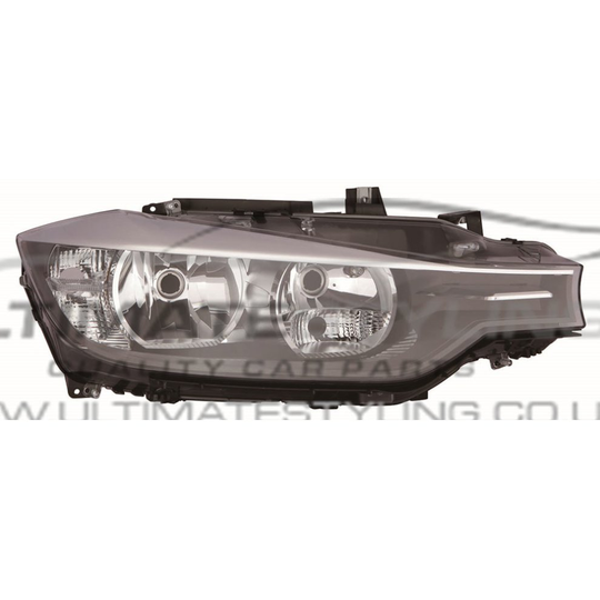 BMW 3 Series F30 Saloon 2/2011-10/2015 Black Headlight Headlamp Drivers Side O/S