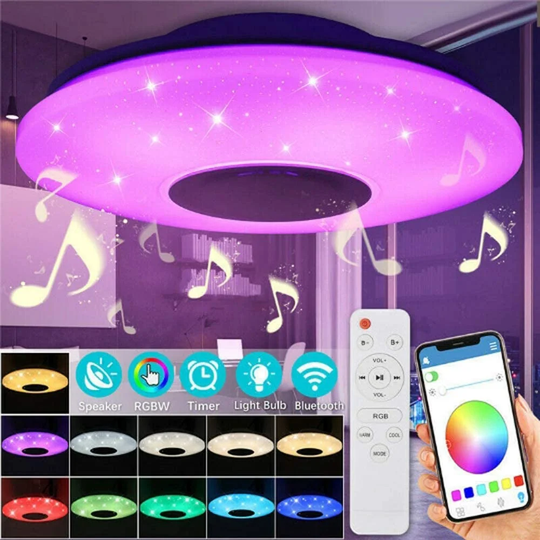 Ivy Bronx Ceiling Light Music 36W With Bluetooth Speaker Led Rgb Ceiling Lamp With Remote Control Color Changing Ceiling Lights Modern Dimmable Led 36