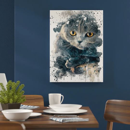 'Scottish Fold Cat' Graphic Art Print Poster