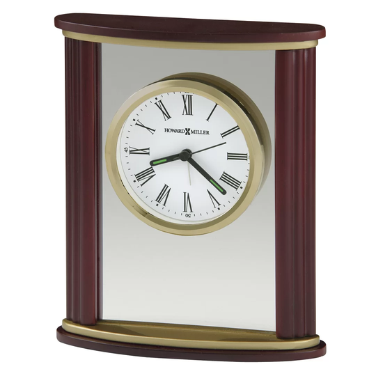 Victor Traditional Analog Quartz Alarm Tabletop Clock in Brown/Brass