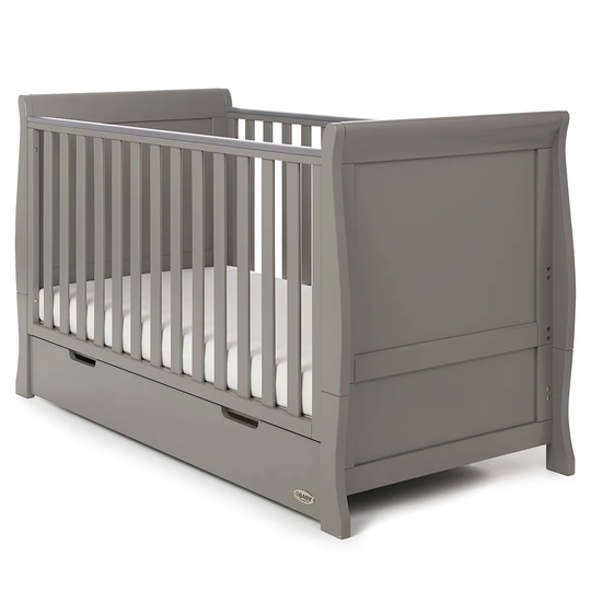 Obaby Stamford Classic Sleigh Cot Bed - Taupe Grey