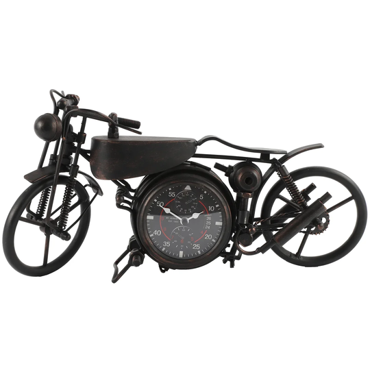 Analog Metal Electric Tabletop Clock in Black