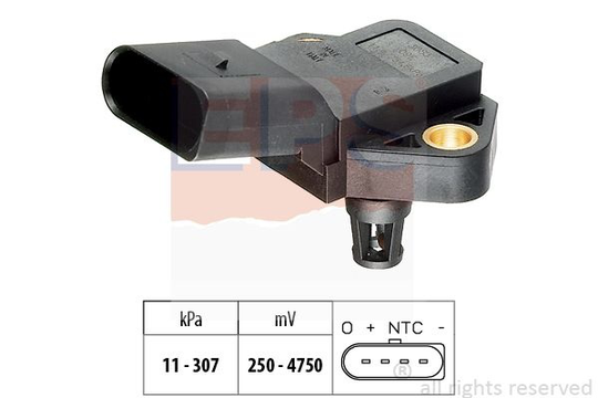 Air Pressure Sensor, height adaptation Made in Italy - OE Equivalent 1.993.075 EPS Facet 1993075