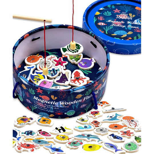 Jaques of London Magnetic Fishing Game Wooden Toys Fishing Game -- Perfect toddler toys recommended toys for 2 3 4 year olds