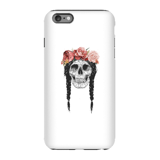 Balazs Solti Skull And Flowers Phone Case for iPhone and Android - iPhone 6 Plus - Tough Case - Gloss
