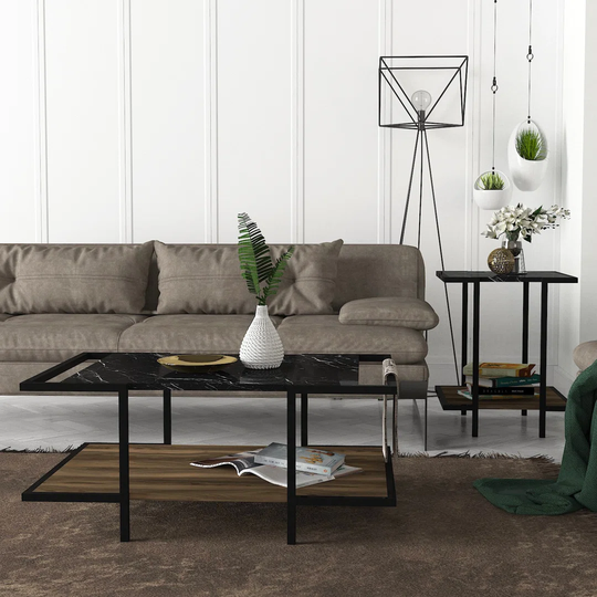 Liana Floor Shelf Coffee Table with Storage
