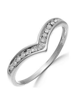 Love DIAMOND 9 Carat White Gold 10pt Diamond-Set Eternity Ring, Size Q, Women