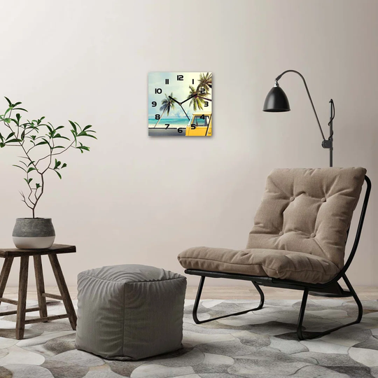 Van Beach Silent Wall Clock