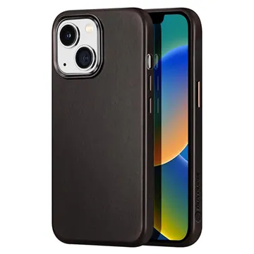 Dux Ducis Naples iPhone 14 Plus Leather Coated Case - Coffee