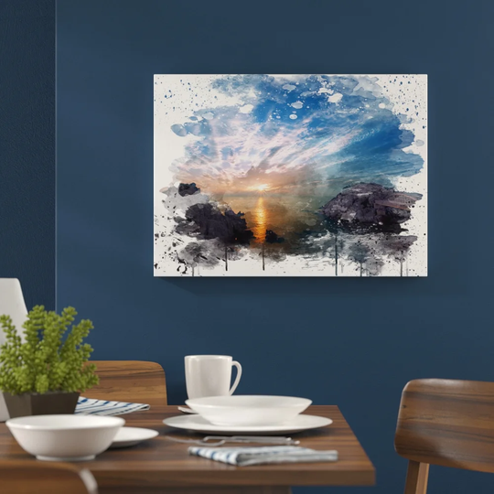 'Beautiful Seascape Sunrise' Graphic Art Print Poster