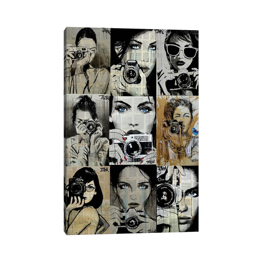 9 Camera Gals - Print on Canvas