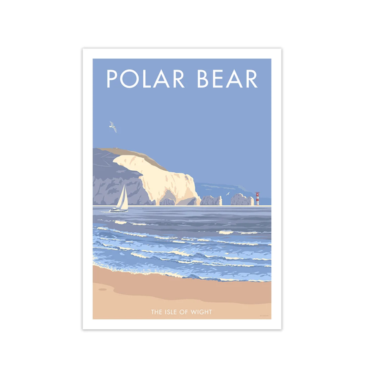 Isle of Wight Polar Bear by Stephen Millership - Graphict Art Print on Paper