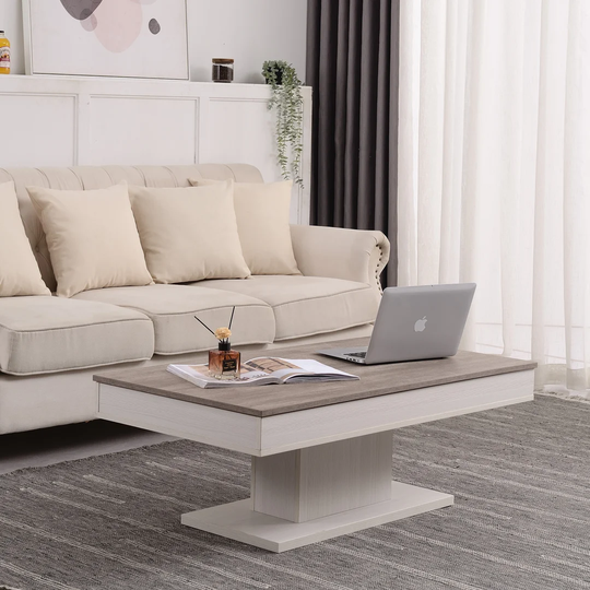 Pedestal Coffee Table with Storage