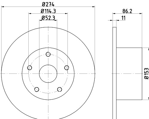 Mintex MDC2284 Pair Of Solid rear Brake Disc