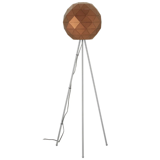 Premier Housewares Mateo Geometric Floor Lamp with Steel Base - Coffee