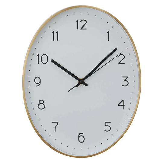 Interiors by PH Oval Wall Clock With Gold Finish