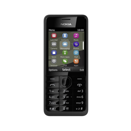(Unlocked, Black) Nokia 301 Dual Sim | 256MB | 64MB RAM