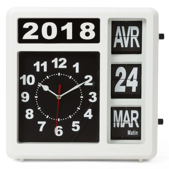 Perel Wall Flip Clock 31 x 31cm French Version