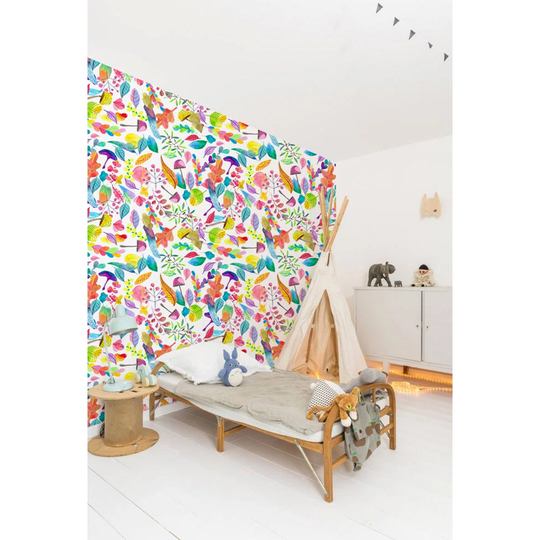 Walllpaper Roll 416X254cm Mural Decoration Kitchen Livingroom Bedroom Wallpaper Material With Print - Colours Of Autumn Leaves Mushrooms