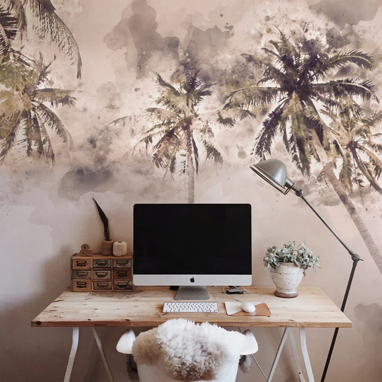 Walllpaper Roll 312X219cm Mural Decoration Kitchen Livingroom Bedroom Wallpaper Material With Print - Palm Trees Vintage
