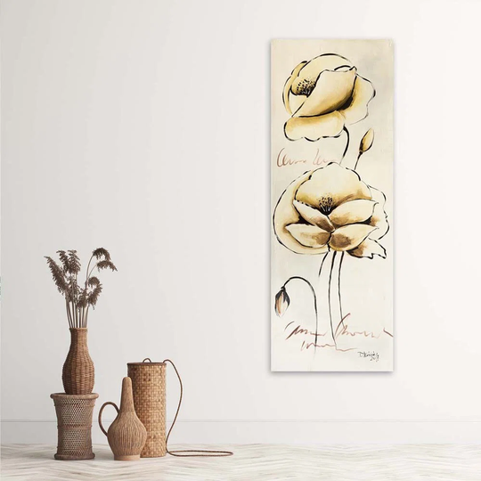 Canvas Print Flower Beige Vertical Nature
