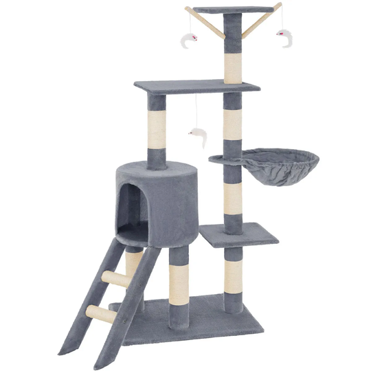 Tectake Cat Tree Scratching Post Dominik - Grey