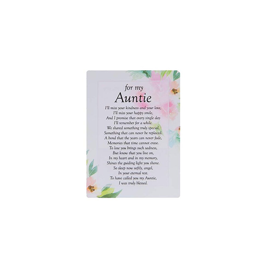Graveside Memorial Cards - For My Auntie