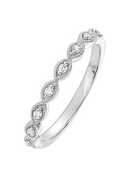 Love Diamond 9Ct White Gold 0.10Ct Diamond Eternity Ring