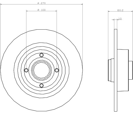 Mintex MDC1859 Pair Of Solid rear Brake Disc