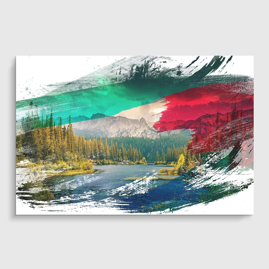 'Landscape Beautiful Mountain Scene' Graphic Art Print Poster