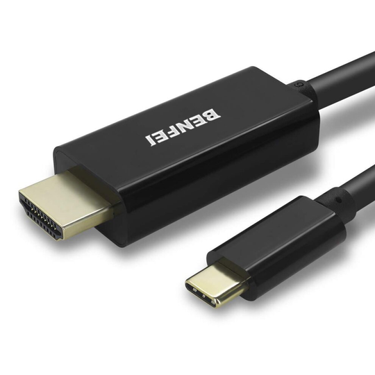 USB Type C(Thunderbolt 3) to HDMI 4K UHD 0.9M Cable, Benfei USB 3.1 (USB-C) to HDMI Adapter Male to Male Gold-Plated Cord