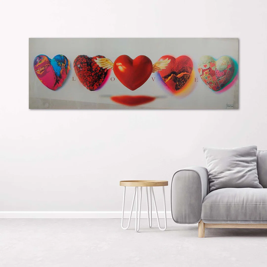 Canvas Print Heart Love Red