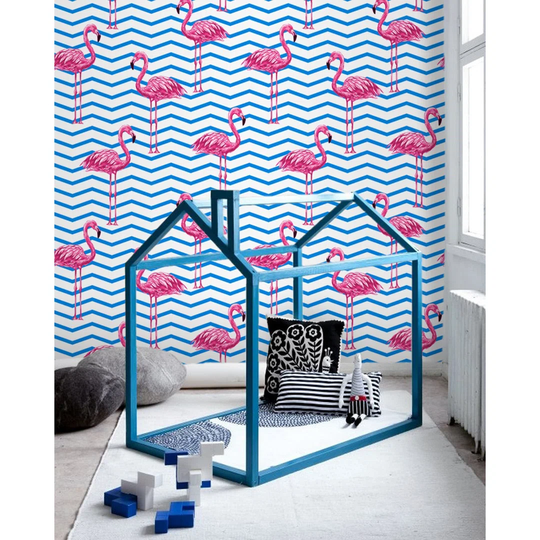 Arrison Flamingos Chevrons Flamings Zigzag Wallpaper