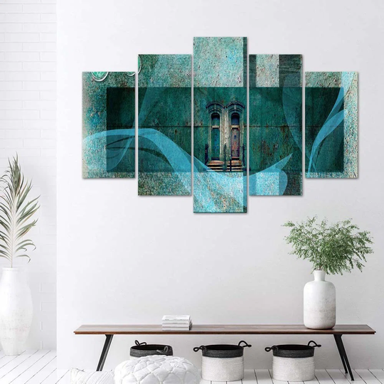 Canvas Print Windows Abstraction Turquoise