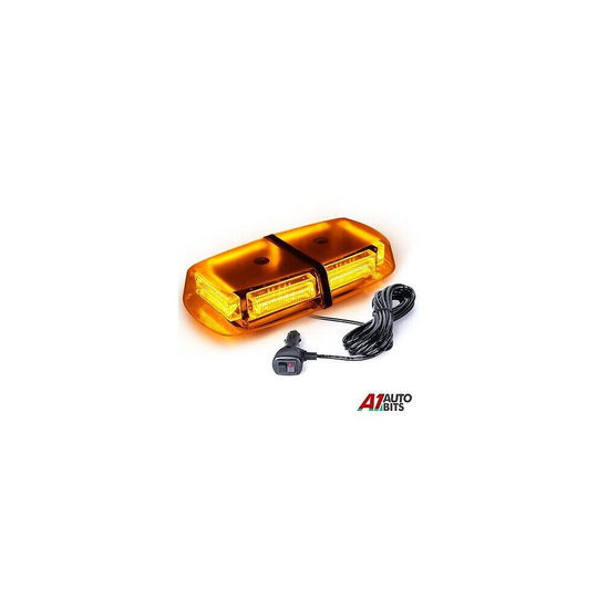 Magnetic 12v Amber Glass Led Vehicle Roof Lightbar Flashing Beacon Strobe Light