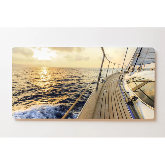 Backlight Motif Wall Picture Sailboat Sunset Magnetic Cork Board