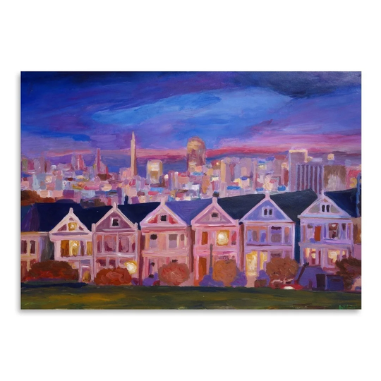 San Francisco Painted Ladies Painting