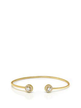 Say It With Diamonds Halo Bangle - Sterling Silver (YG plated), Yellow, Women