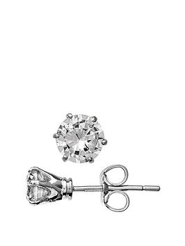 Love Diamond Sterling Silver 25 Point Diamond Solitaire Earrings