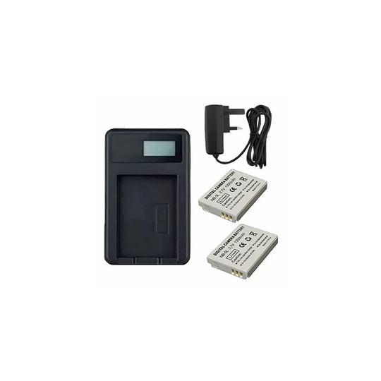 Mains Battery Charger and 2 Batteries For Canon IXUS 870 IS Digital Camera