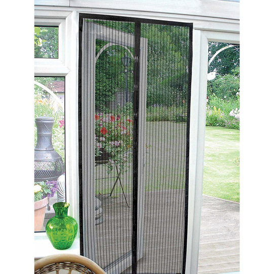 (Black) GEEZY Magnetic Mesh Insect Curtain | Fly, Bug & Mosquito Screen