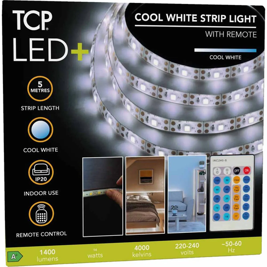 TCP Remote Tape LED Light Cool White - 5M